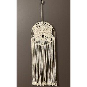 Macrame Woven Circle Cotton Tassel Round Wall Hanging Dorm Decor Bohemian New!